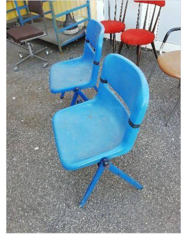 PAIRE DE CHAISES PIRETTI BLEU 
