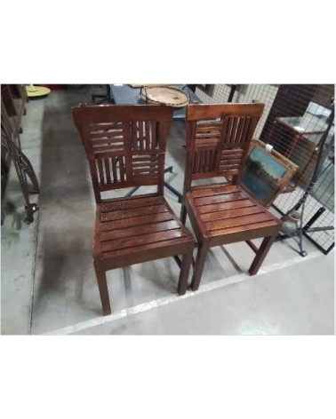 PAIRE DE CHAISES BOIS EXOTIQUE 