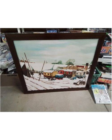 PEINTURE PAYSAGE DE NEIGES 