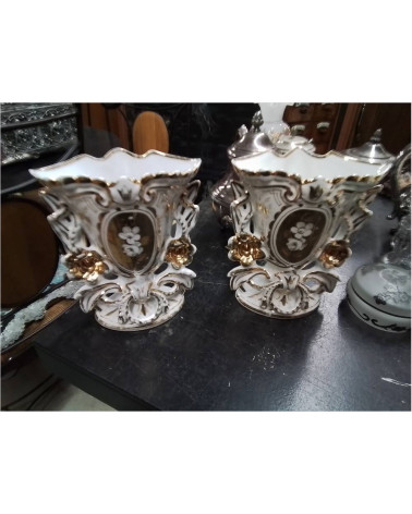 PAIRE DE VASES ANCIEN DE MARIAGE 