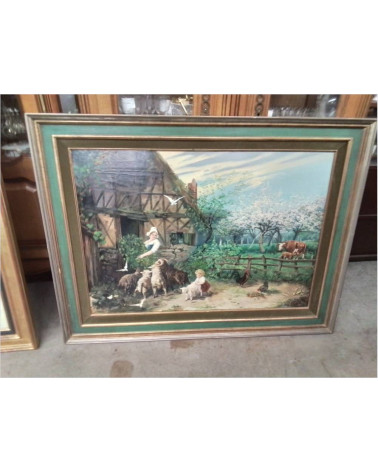 PEINTURE LA FERME GM SIGNE MARTIN 