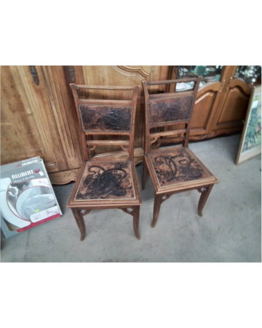 PAIRE DE CHAISES STYLE ART NOUVEAU 