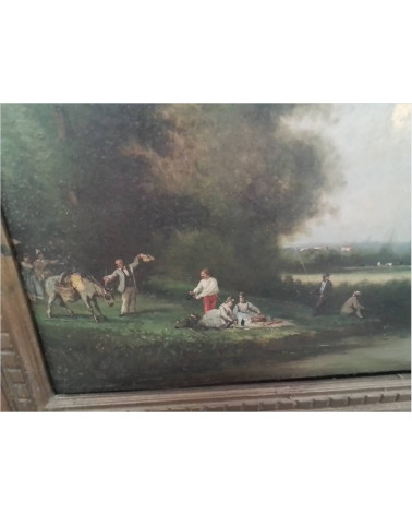 PEINTURE PIQUE NIQUE AU BORD DE L’EAU 