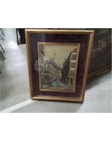 PEINTURE SOUS VERRE VERDIANO QUIGLIATI MONTMARTRE 