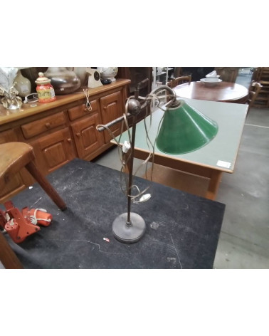 LAMPE DE BUREAU ABAT JOUR ÉMAILLÉE VERT
