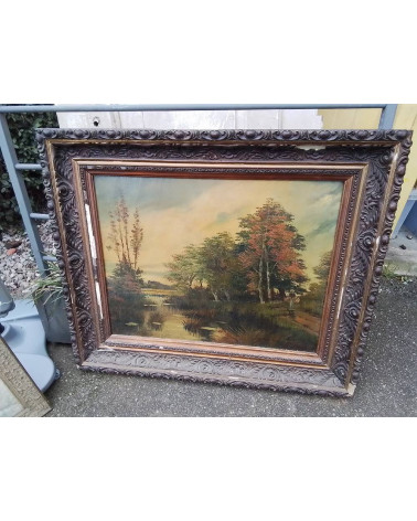 PEINTURE ANCIENNE RUISSEAU GM 