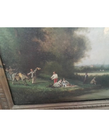 PEINTURE PIQUE NIQUE AU BORD DE L’EAU 