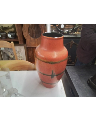 VASE WEST GERMANY ORANGE ET VERT 