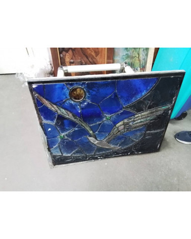 PANNEAU VERRE OISEAU 