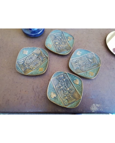 LOT DE 4 VIDE POCHES BRONZE 