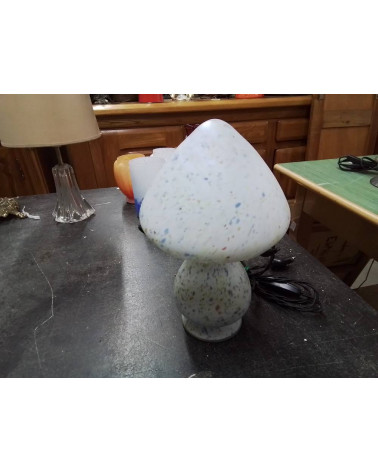 PETITE LAMPE PATE DE VERRE BLANCHE 