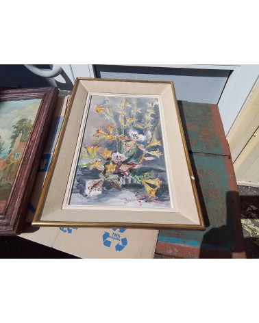 PEINTURE FLEURS DALIAN 1963