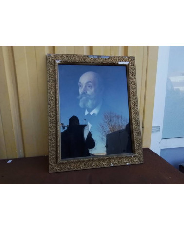 PASTEL NOTABLE ANCIENNE ENCADREMENT DORE ACCIDENTE 