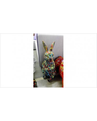 LAPIN NOIR RAYURES COULEURS