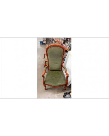 FAUTEUIL VOLTAIRE TISSU VERT 