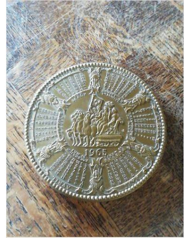 MÉDAILLON CALENDRIER BRONZE FOUET ET DISCUTTI 1965