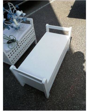 BANC COFFRE À JOUETS MODERNE BLANC