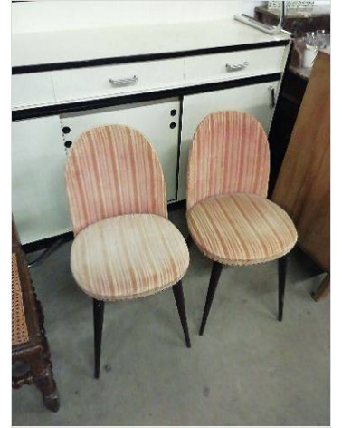 PAIRE DE CHAISES TISSU VINTAGE 