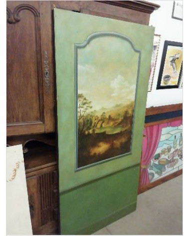 PEINTURE PANNEAU VERT TROMPE L\'ŒIL 