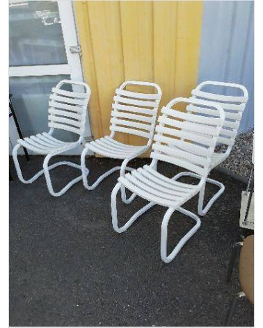 LOT DE 4 CHAISES JARDIN MÉTAL ET PLASTIQUE