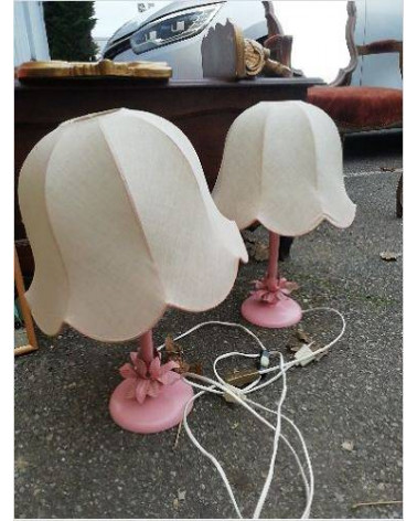 PAIRE DE LAMPES ROSE 