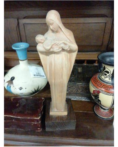 STATUE VIERGE TERRE CUITE CAULLET NANTARD 
