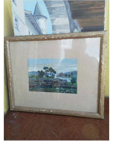 PEINTURE ANCIENNE SOUS VERRE ALPHONSE MENUSIER 