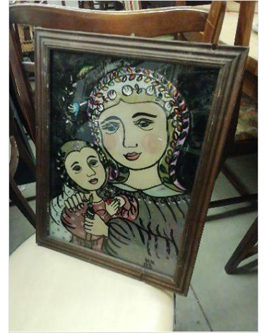 PEINTURE SUR VERRE ICÔNE 