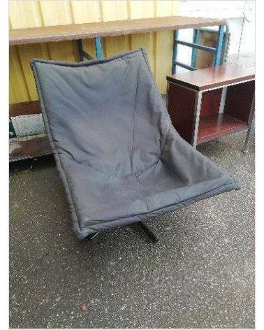 FAUTEUIL KEBE MADE IN DENMARK METAL ET TISSU NOIR